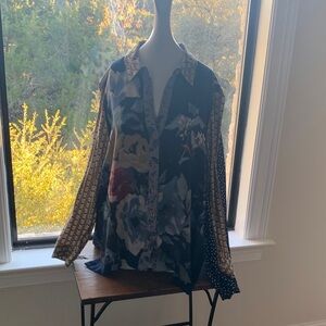 John Mark Animal & Floral Print Blouse